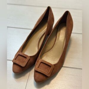 Talbots Brown Suede Flats with Buckle